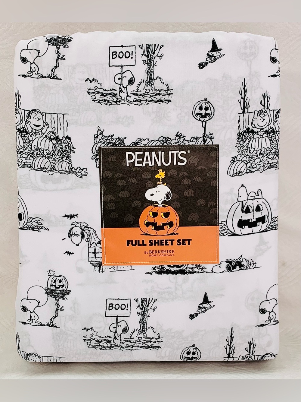 Peanuts Snoopy Halloween Spooky Pumpkin Patch Sheet Set - Full